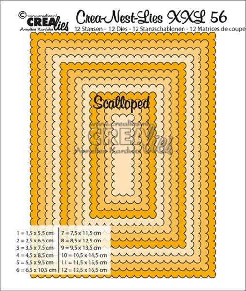 Crealies Crea-Nest-Lies XXL no. 56 Scalloped rectangles