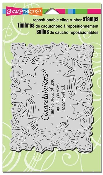 Stampendous Stampendous Cling Rubber Stamp - Congratulations Stars