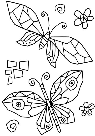 Woodware Woodware Stamps - Clear Magic - Mosaic Butterflies