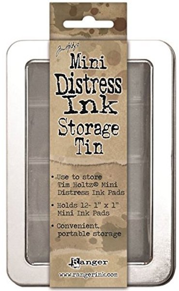 Ranger Tim Holtz Metal Mini Distress Ink Storage Tin-Holds 12