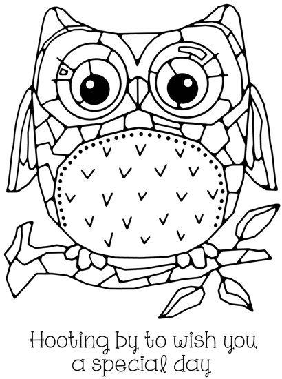 Woodware Woodware Stamps - Clear Magic - Mosaic Owl