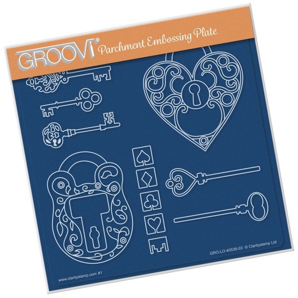 Clarity Claritystamp Ltd Key To My Heart A5 Square Groovi Plate