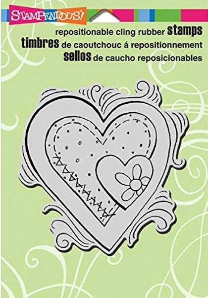Stampendous Stampendous Cling Rubber Stamp - Pen Pattern Heart