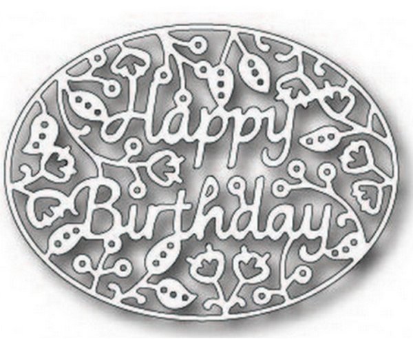 Tutti Design Tutti Designs - Happy Birthday Oval Die
