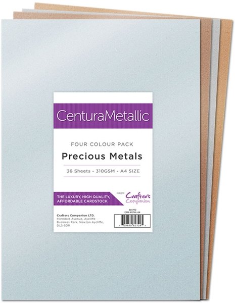 Crafter's Companion Centura Metallic 36 Sheet Pack - Precious Metals