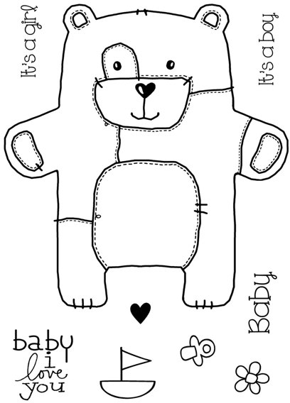 Woodware Woodware - Clear Magic Stamps - Baby Patch Bear