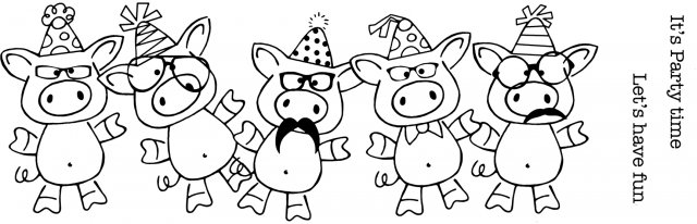 Woodware Woodware - Clear Magic Stamps - Party Pigs