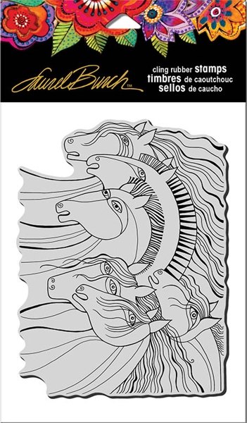 Stampendous Stampendous - Laurel Burch - Wild Horses Wood Mounted Stamp
