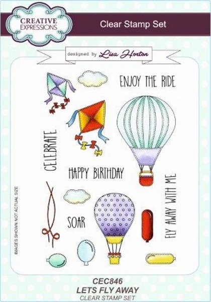 Creative Expressions Lisa Horton A5 Clear Stamp - Let's Fly Away