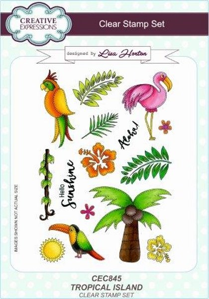 Creative Expressions Lisa Horton A5 Clear Stamp - Tropical Island