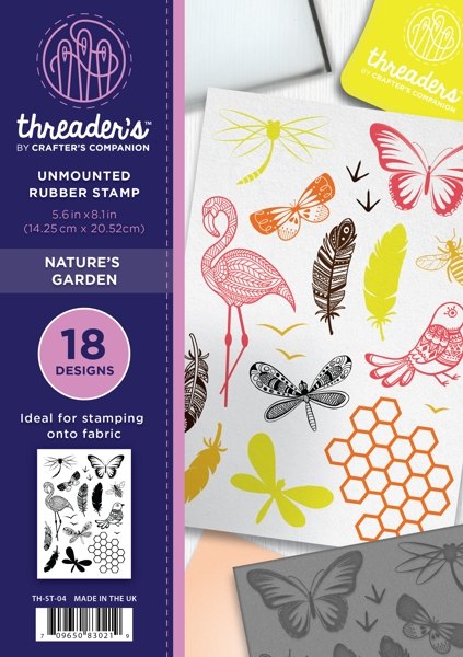 Threaders - A5 Rubber Stamp - Nature's Garden