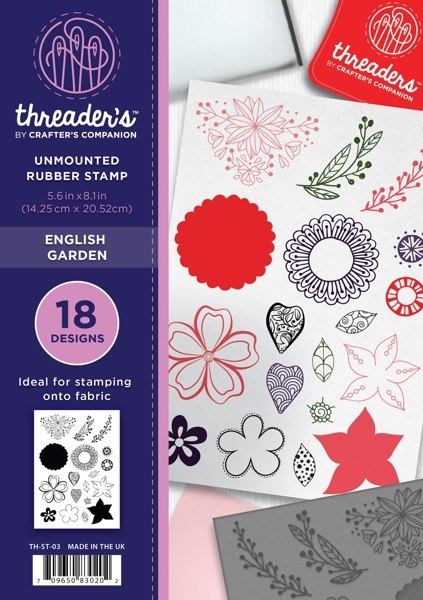 Threaders - A5 Rubber Stamp - English Garden