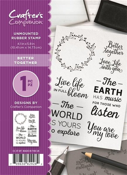 Crafter's Companion A6 Unmounted Rubber Stamp - Better Together