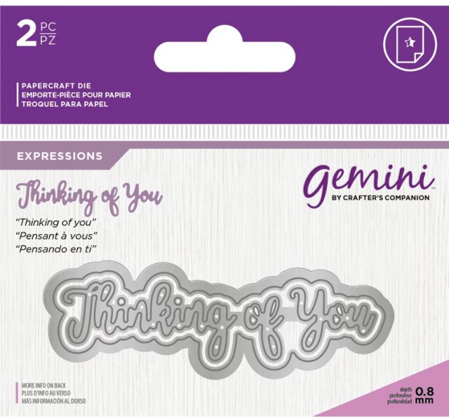 Crafter's Companion Gemini Expressions Die -Thinking of You GEM-MD-E-W-74