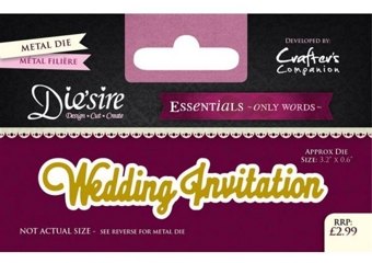 Die'Sire Essentials Only Words Wedding Invitation Die