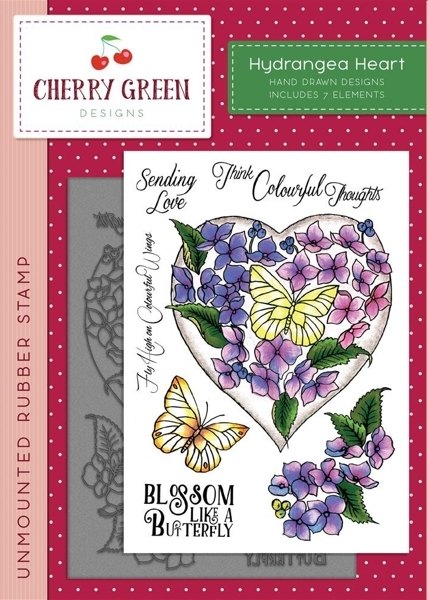 Cherry Green Stamp A5 - Hydrangea Heart