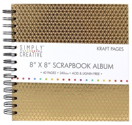 Simply Creative Simply Creative Scrapbook Memory Photo Kraft Brown Album - Geometric (8x8')