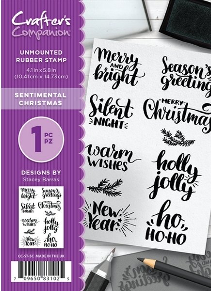 Crafterâ€™s Companion Christmas A6 Rubber Stamp - Sentimental Christmas