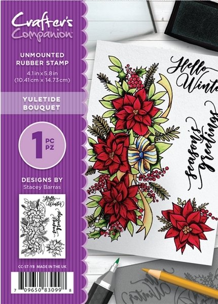 Crafter's Companion Christmas A6 Rubber Stamp - Yuletide Bouquet