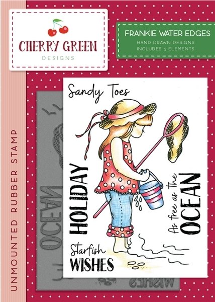 Cherry Green A6 Stamp - Frankie Water Edges