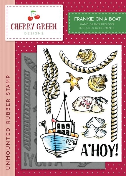 Cherry Green A6 Stamp - Frankie on a Boat