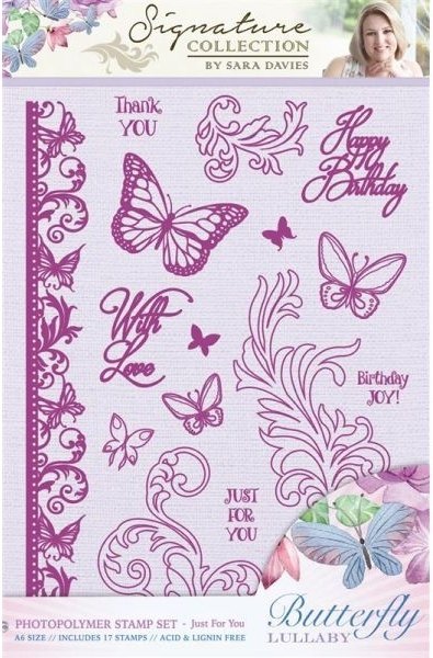 Sara Davies Butterfly Lullaby Signature Collection A6 Stamp Set Just For You