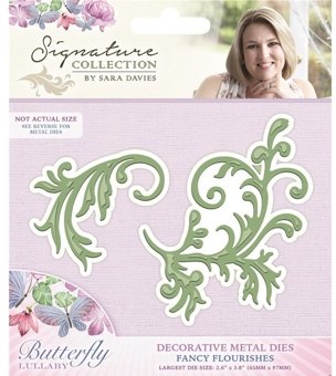 Sara Davies Butterfly Lullaby Signature Collection Fancy Flourishes Decorative Metal Die