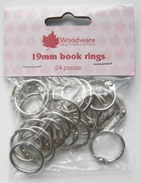 Woodware Woodware Book Rings - Outer Diameter 19mm - Pack of 24