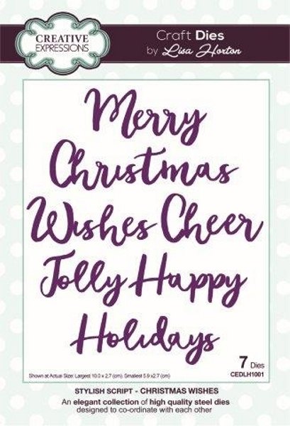 Creative Expressions Lisa Horton Stylish Script Collection Christmas Wishes Die