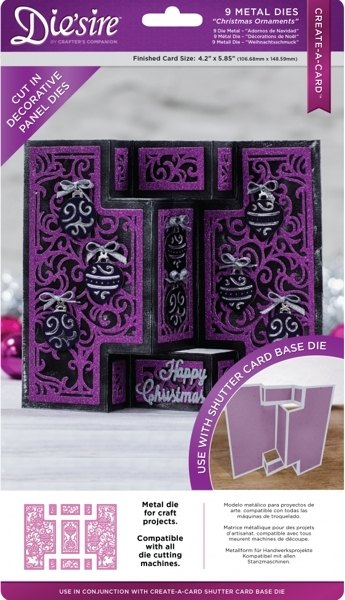 Die'sire Create a Card Metal Die - Decorative Panel - Christmas Ornaments