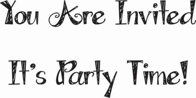 Woodware Woodware Just Words - Its's Party Time You are Invited Stamp