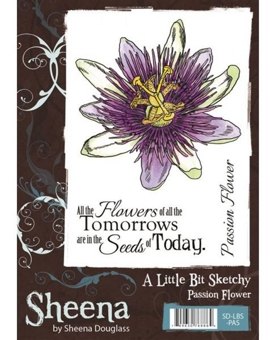 Sheena Douglass  A Little Bit Sketchy A6 Stamp Passion Flower