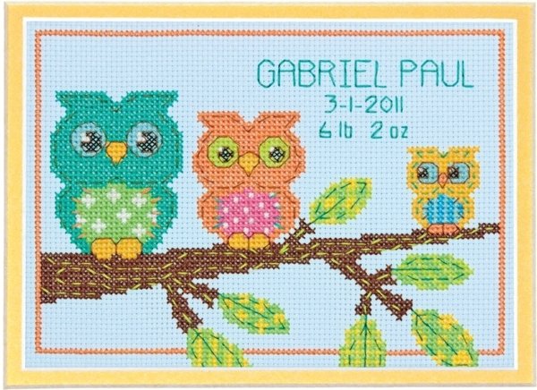 Dimensions Dimensions Owl Birth Record Counted Cross Stitch Kit