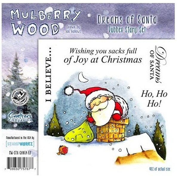 Crafters Companion Mulberry Wood Dreams of Santa Rubber Stamp