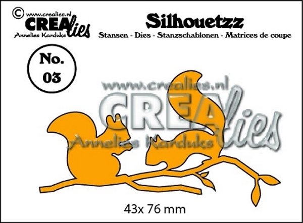 Crealies Crealies Silhouetzz Dies 03 - Squirrels CLSH03