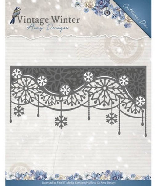 Amy Design Amy Design Vintage Winter Snowflake Swirl Edge