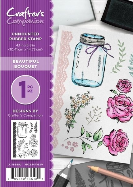 Crafter's Companion A6 Unmounted Rubber Stamp - Beautiful Bouquet