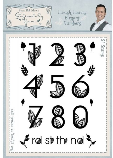 Phill Martin Phill Martin Sentimentally Yours Lavish Leaves Stamps - Elegant Numbers