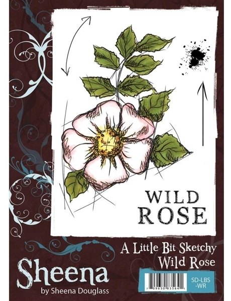 Sheena Douglass A Little Bit Sketchy A6 Stamp - Wild Rose