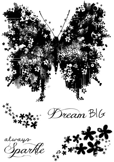 Woodware Woodware - Clear Magic - Butterfly Sparkle Stamp