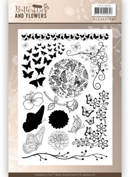 Jeanine's Art Jeanines Art Classic Butterflies & Flowers - Clear Images Stamp