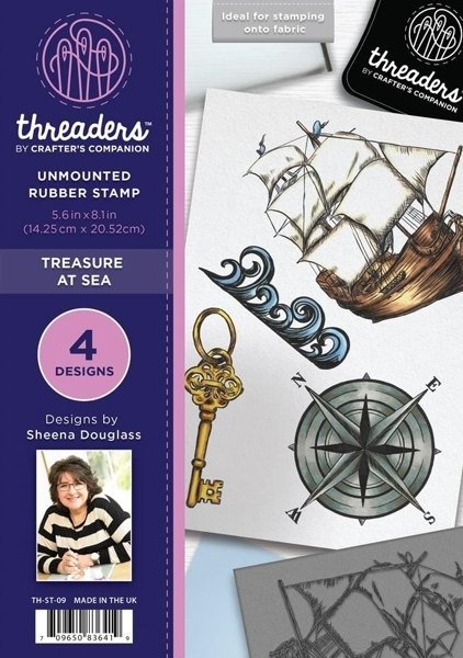 Threaders A5 Unmounted Rubber Stamp - Treasure at Sea