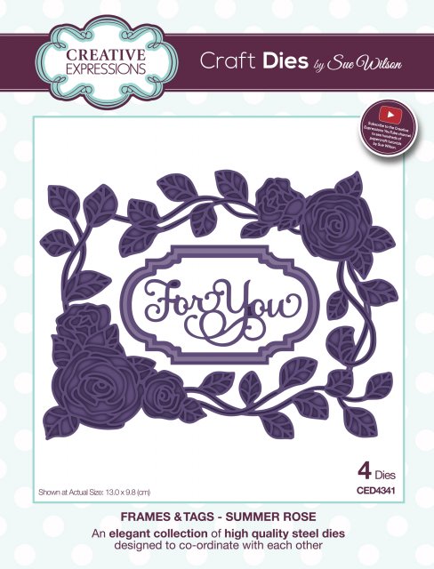 Creative Expressions Sue Wilson Frames and Tags Collection Summer Rose Die