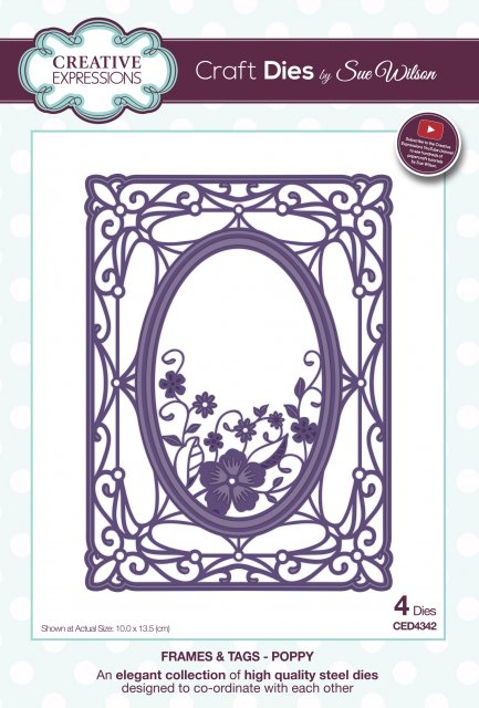 Creative Expressions Sue Wilson Frames and Tags Collection Poppy Die - CLEARANCE