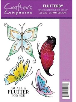 Spectrum Sparkle Unmounted A6 Rubber Stamp Set Flutterby - 3 for £10