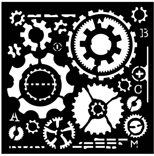 Woodware Woodware 6x6' Stencil - Cogs