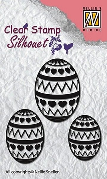 Nellie Snellen Nellie Snellen Clear Stamps Silhouette Easter Eggs SIL028