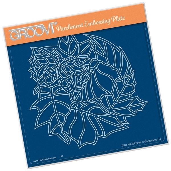 Clarity Clarity Stamp Ltd Leafy Butterfly Round A5 Groovi Plate