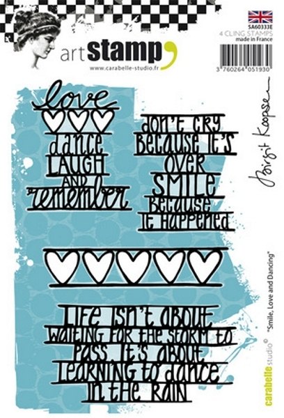 Carabelle Carabelle Studio Cling Stamp A6 : Smile, Love and Dancing by B.