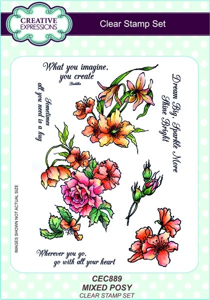 Creative Expressions Liz Borer  A5 Clear Stamp Set - Mixed Posy